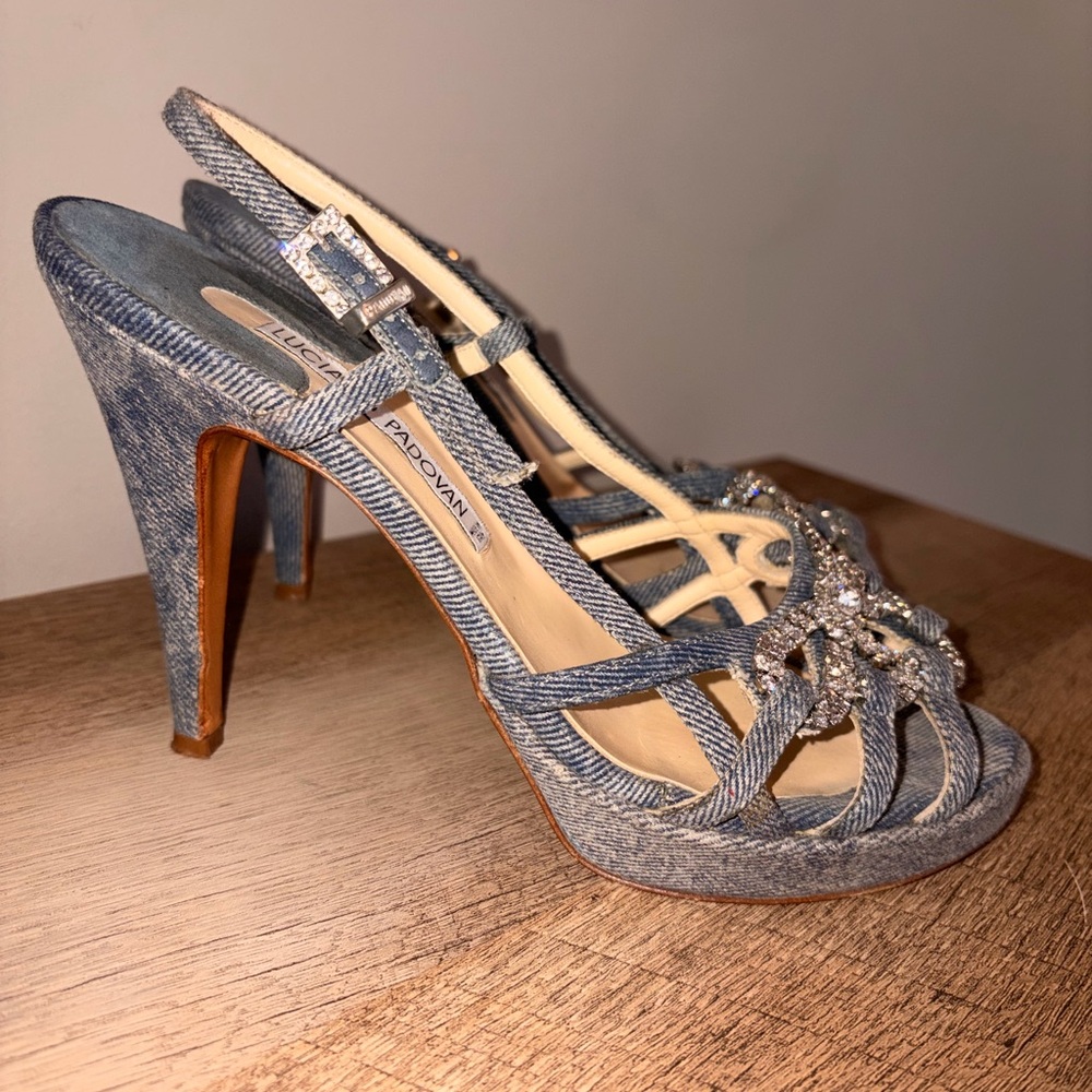 Denim Slingback Heel - Blue